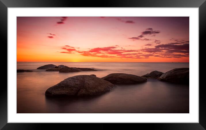Sunrise over the rocks Framed Mounted Print by Arpad Radoczy