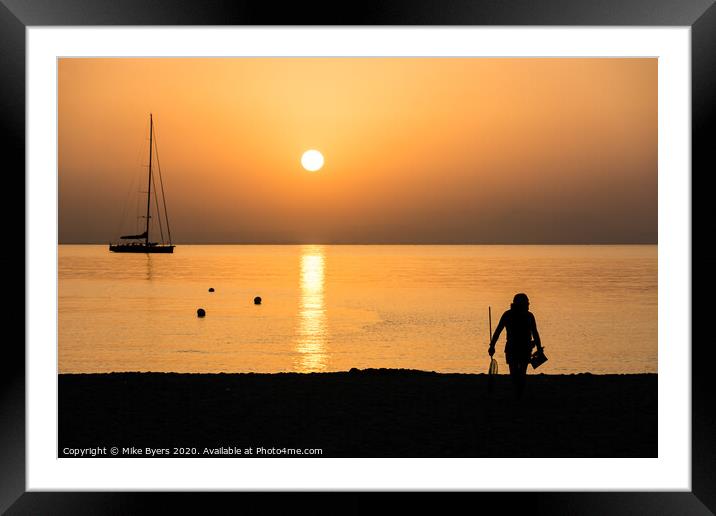 Fishing at Sunrise Framed Mounted Print by Mike Byers