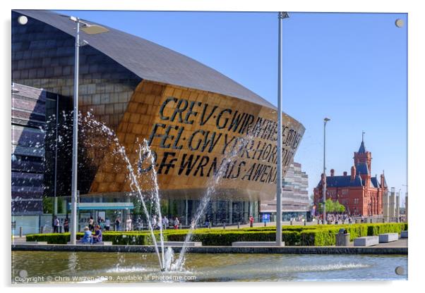 Millennium Centre  Cardiff  Acrylic by Chris Warren