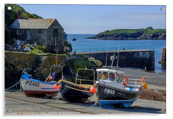 Mullion Cove Cornwall Acrylic by Chris Warren