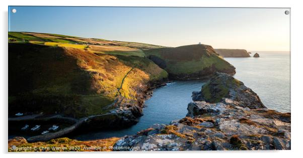 Boscastle Harbour Acrylic by Chris Warren