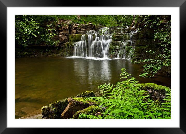 Waterfall Ashgill Framed Mounted Print by David Lewins (LRPS)