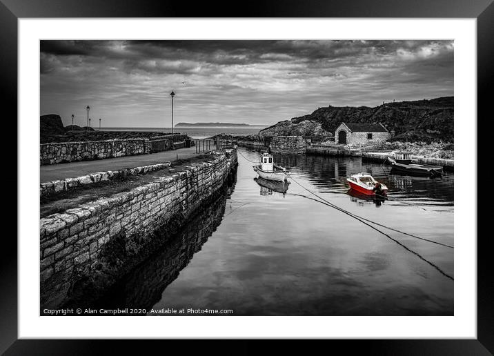 Rain Incoming At Ballintoy Framed Mounted Print by Alan Campbell