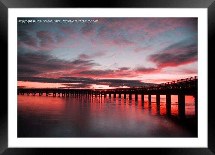Gorgeous Sunset Tay Rail Bridge Dundee Scotland Framed Mounted Print by Iain Gordon