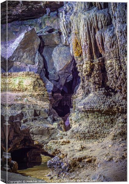 Ingleborough Cave Rocks and Stalactites Canvas Print by Heather Sheldrick
