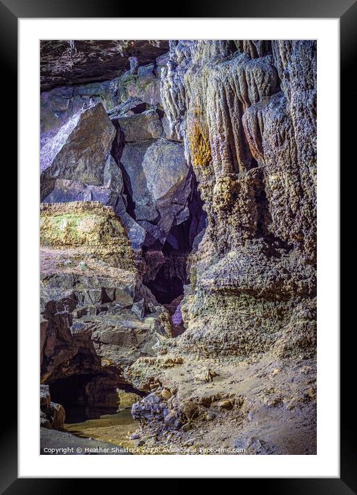 Ingleborough Cave Rocks and Stalactites Framed Mounted Print by Heather Sheldrick
