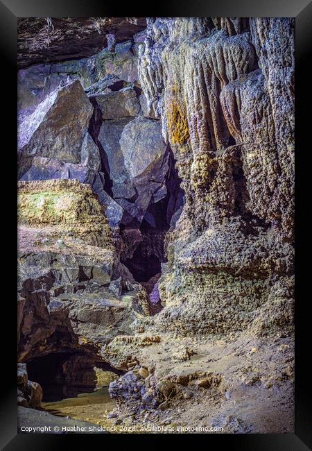 Ingleborough Cave Rocks and Stalactites Framed Print by Heather Sheldrick