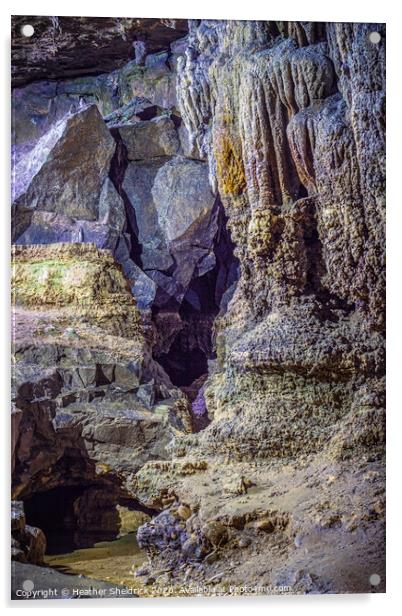 Ingleborough Cave Rocks and Stalactites Acrylic by Heather Sheldrick