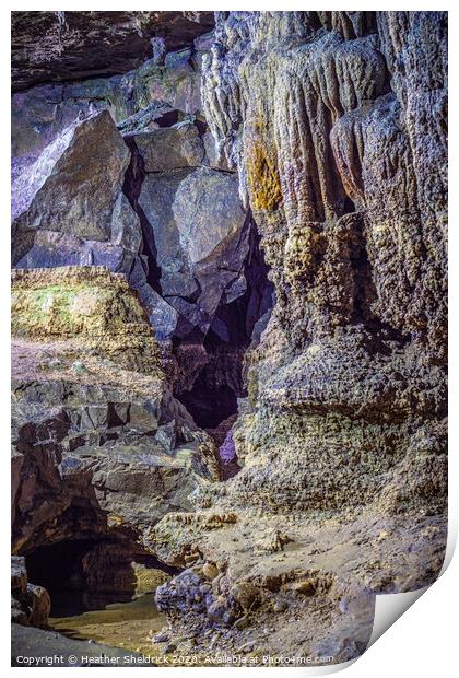 Ingleborough Cave Rocks and Stalactites Print by Heather Sheldrick