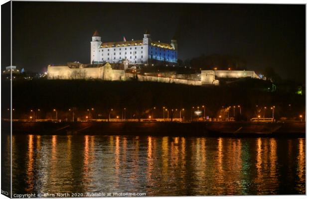 Bratislava Castle annd  the River Danube. Canvas Print by Chris North