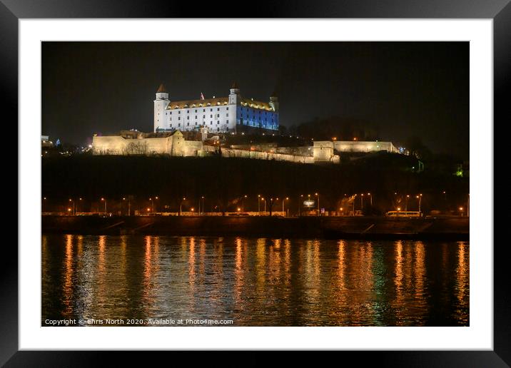Bratislava Castle annd  the River Danube. Framed Mounted Print by Chris North