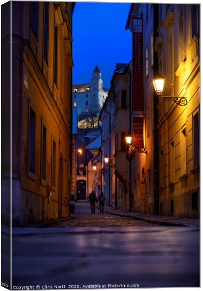 Bratislava old town at night. Canvas Print by Chris North