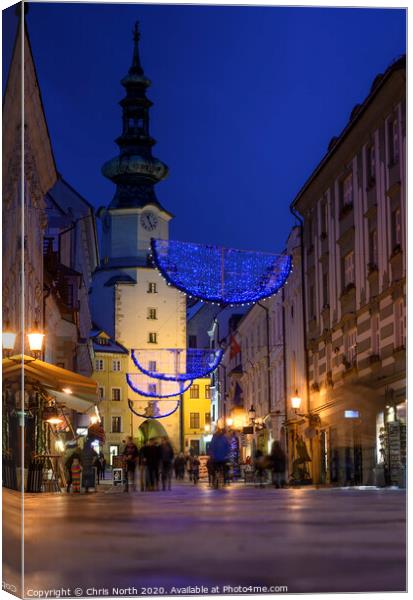 Bratislava old town at night. Canvas Print by Chris North