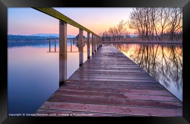 Sunset Llangorse Lake Framed Print by Gordon Maclaren