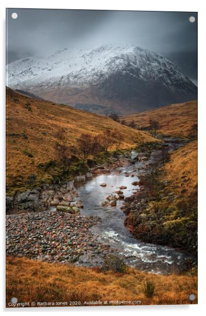 Glen Etive Moody Scene Scottish Highlands. Acrylic by Barbara Jones