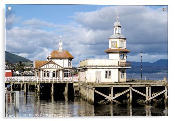The old pier at Dunoon Acrylic by John Rae