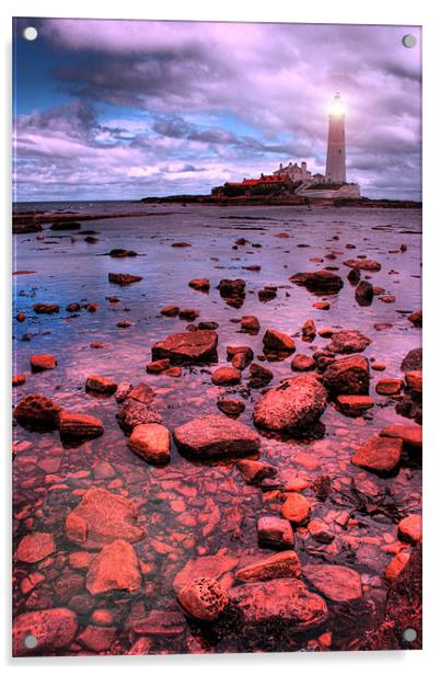 St Marys Island Rocks Acrylic by Toon Photography