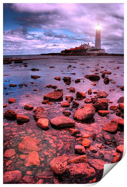 St Marys Island Rocks Print by Toon Photography