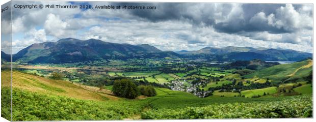 Panoramic view of the northern Lake District No. 2 Canvas Print by Phill Thornton