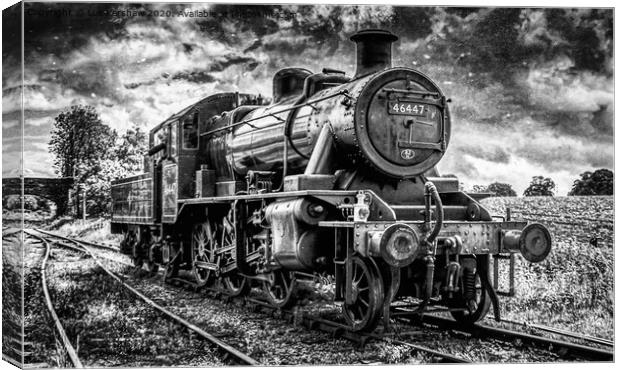 Steam Train in Monochrome Canvas Print by Lee Kershaw