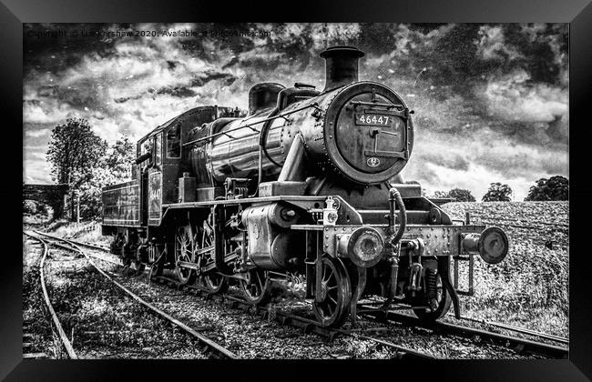 Steam Train in Monochrome Framed Print by Lee Kershaw