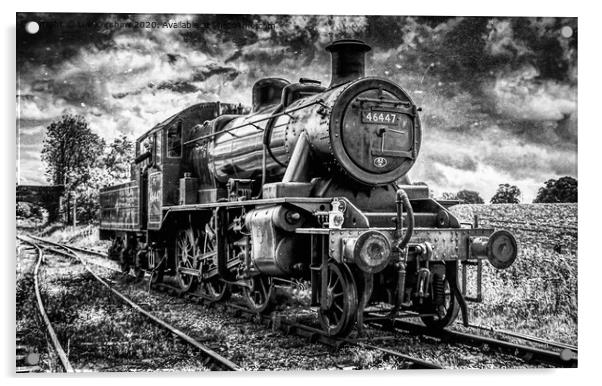 Steam Train in Monochrome Acrylic by Lee Kershaw
