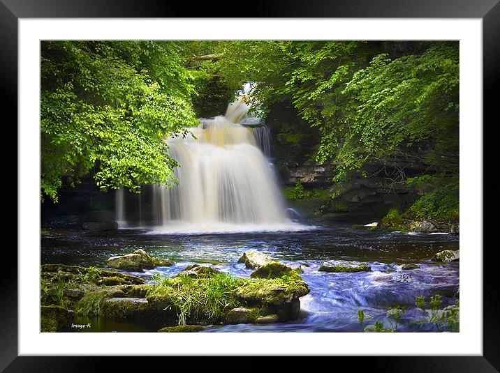 West Burton Waterfall Framed Mounted Print by Kevin Tate