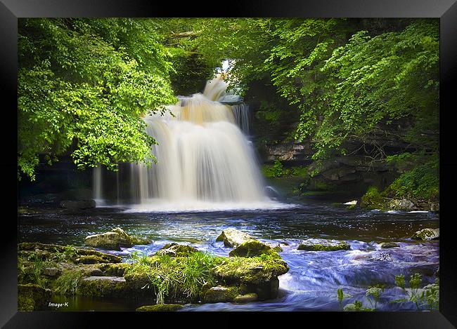 West Burton Waterfall Framed Print by Kevin Tate