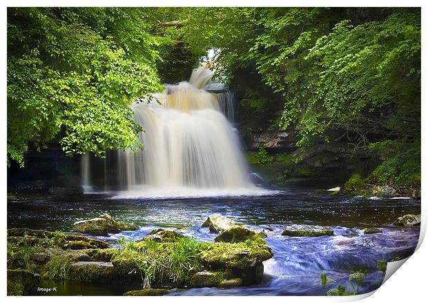 West Burton Waterfall Print by Kevin Tate