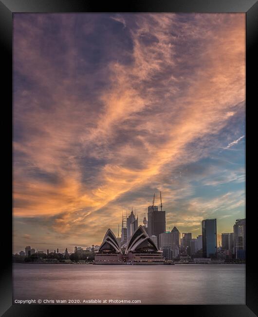 Sydney Sunset Framed Print by Black Key Photography