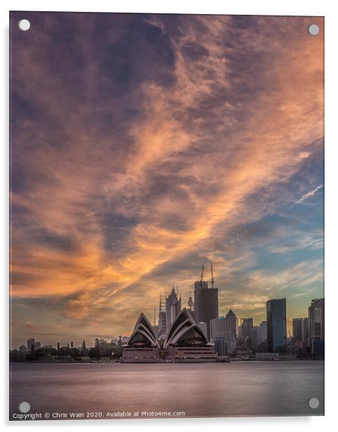 Sydney Sunset Acrylic by Black Key Photography