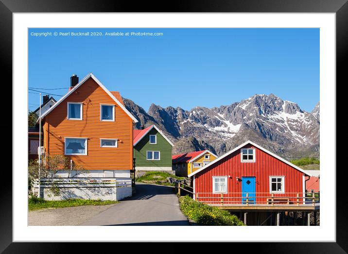 Norwegian Houses Lofoten Islands Norway Framed Mounted Print by Pearl Bucknall