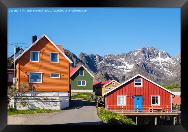 Norwegian Houses Lofoten Islands Norway Framed Print by Pearl Bucknall