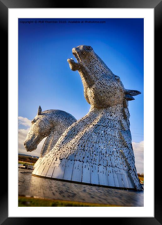 The Kelpies No.3 Framed Mounted Print by Phill Thornton