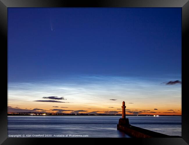 Comet NEOWISE above Aberdeen, Scotland Framed Print by Alan Crawford