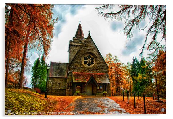 Crathie Church Aberdeenshire Acrylic by Jacqi Elmslie