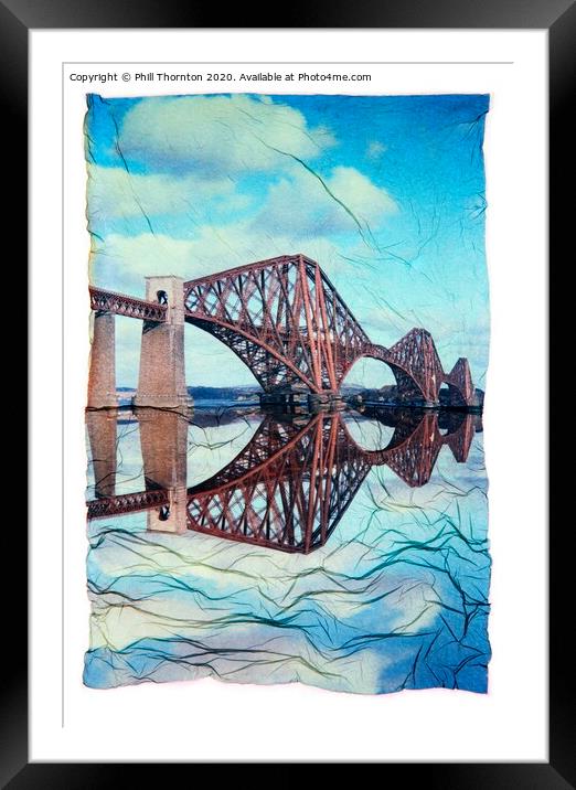 Polariod tarnsfer of the Forth Rail Bridge. Framed Mounted Print by Phill Thornton