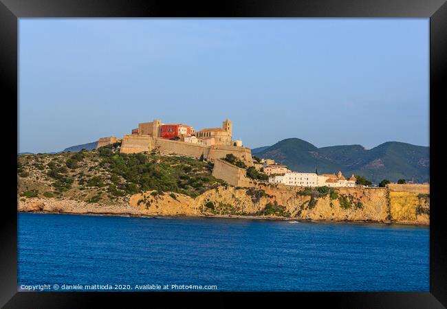 view from the sea of old Ibiza ,Spain Framed Print by daniele mattioda