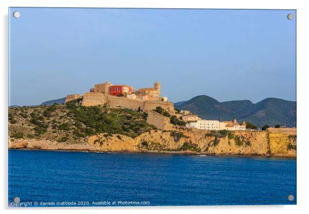 view from the sea of old Ibiza ,Spain Acrylic by daniele mattioda