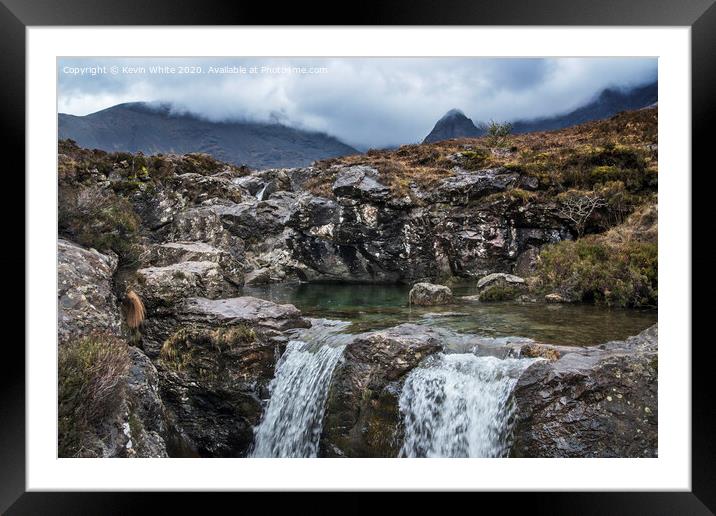 Fairy pools with mist Framed Mounted Print by Kevin White