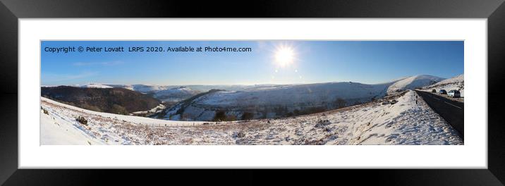 Horseshoe Pass Panoramic in Winter Framed Mounted Print by Peter Lovatt  LRPS