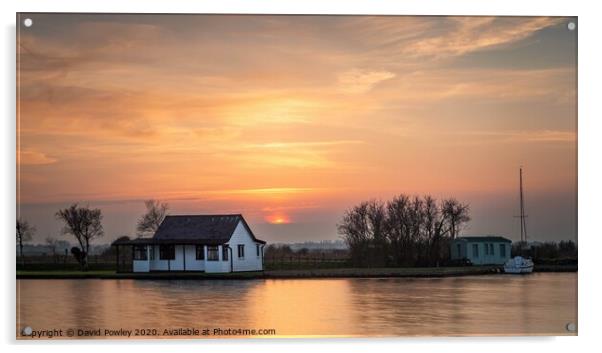 River Thurne Sunset Acrylic by David Powley
