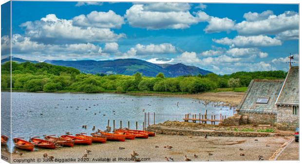 Derwent water shoreline. Canvas Print by John Biggadike