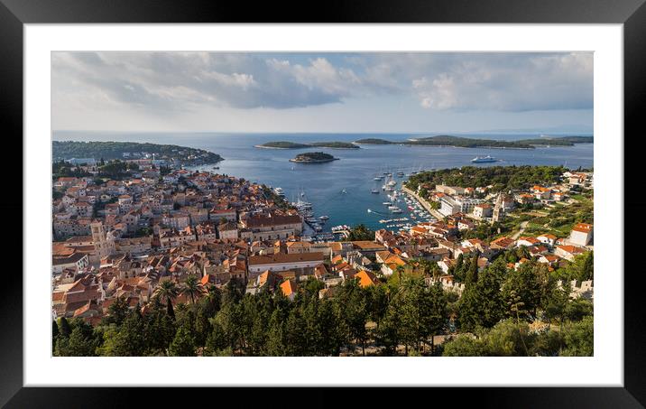 Hvar Town panorama Framed Mounted Print by Jason Wells