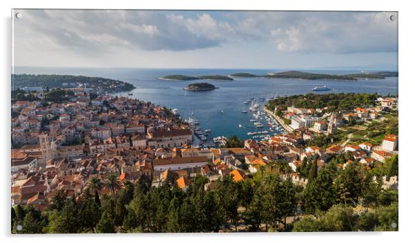 Hvar Town panorama Acrylic by Jason Wells