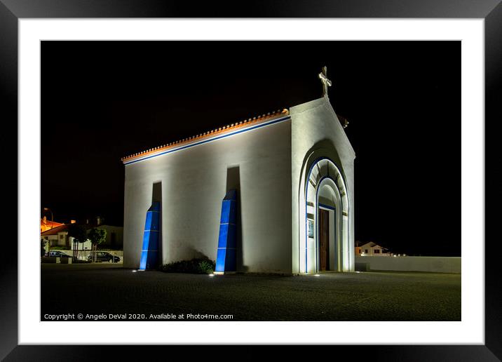 Zambujeira do Mar Church at Night Framed Mounted Print by Angelo DeVal