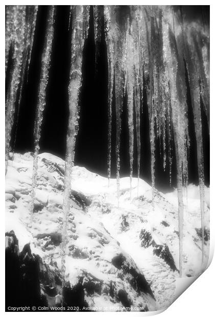 Mont Blanc and Icicles Print by Colin Woods
