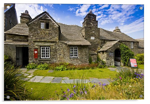 The Old Post Office Tintagel Acrylic by David Wilkins