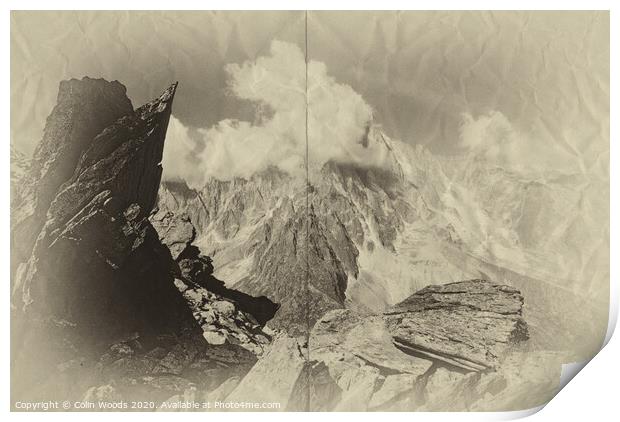 The Aiguille Verte as seen from Signal Forbes Print by Colin Woods