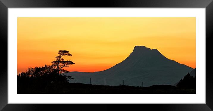 Stac Polly Mountain Sunset Framed Mounted Print by Grant Glendinning